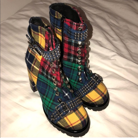 jeffrey campbell plaid boots